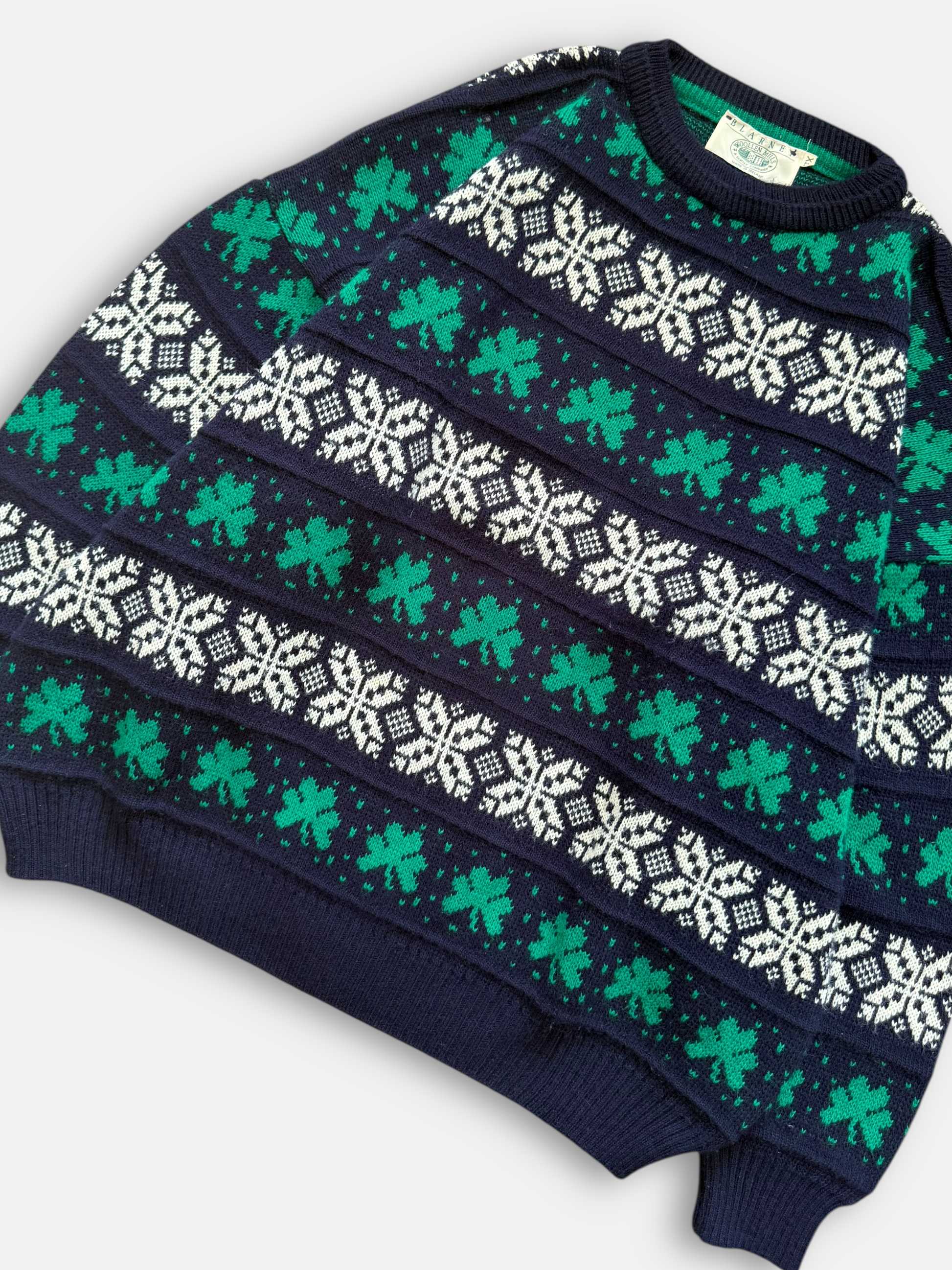 90s Blarney Woolen Mills Shamrock Sweater (XL)