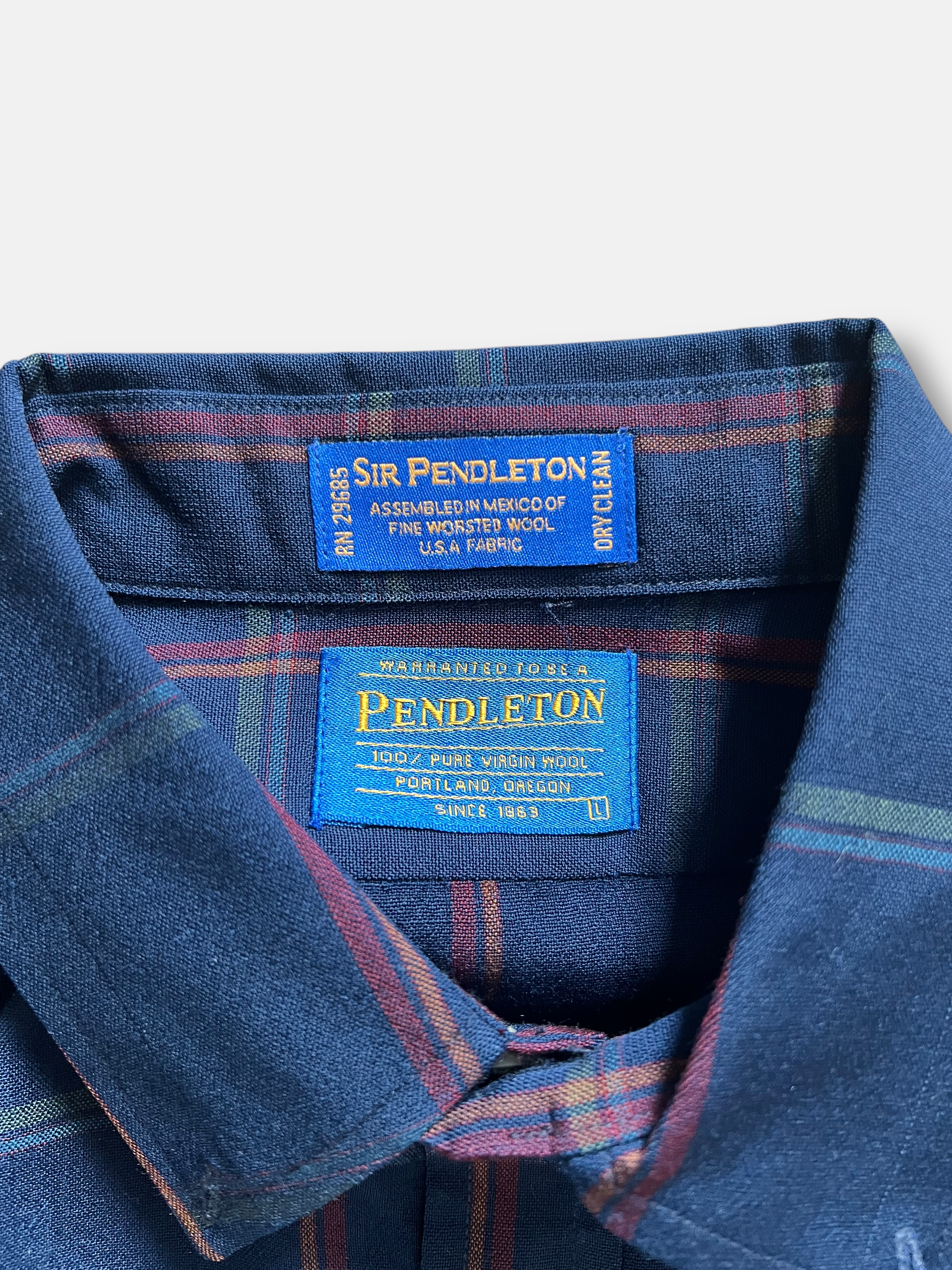90s Sir Pendleton Plaid Wool Shirt (XL)