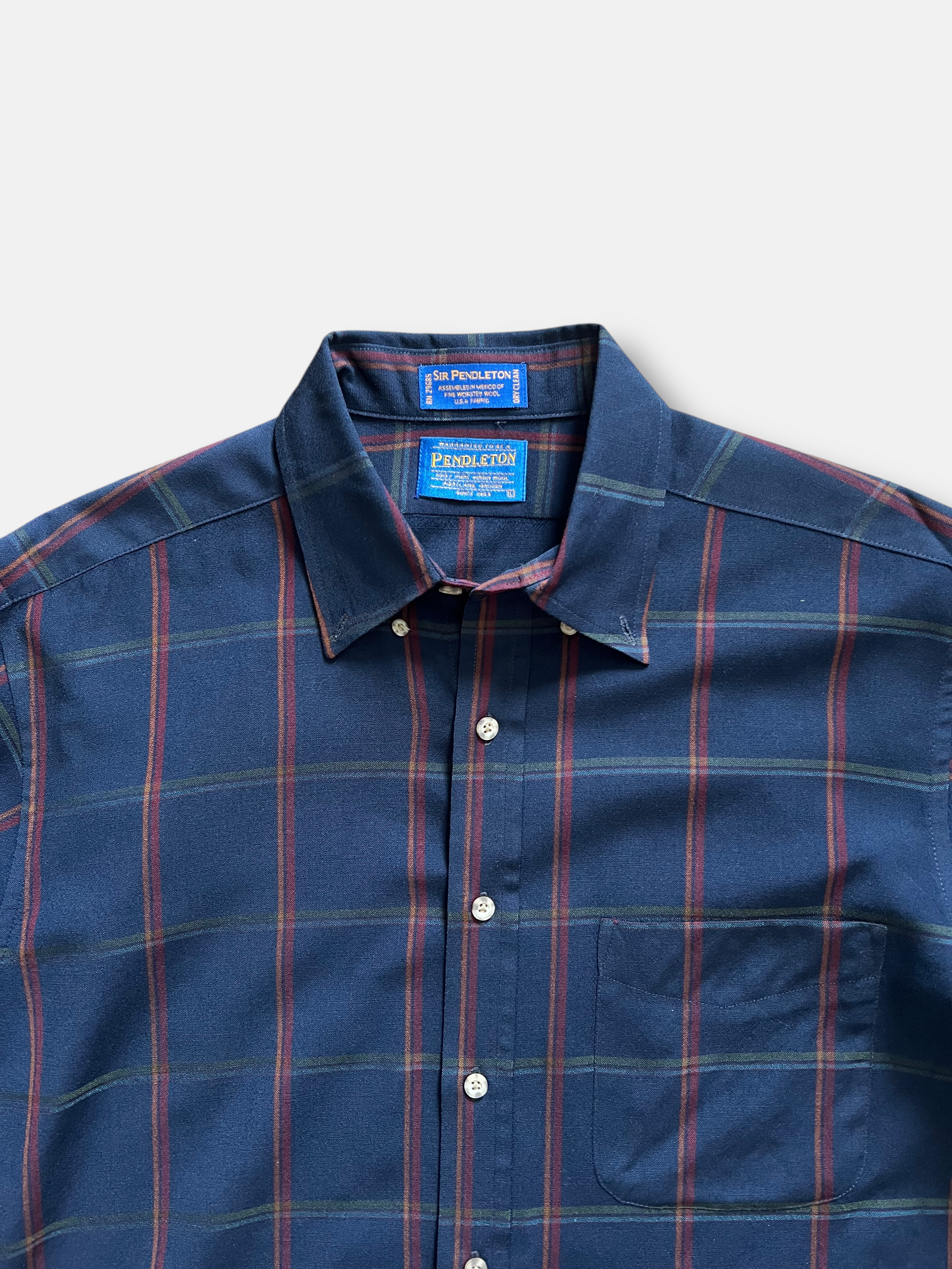 90s Sir Pendleton Plaid Wool Shirt (XL)