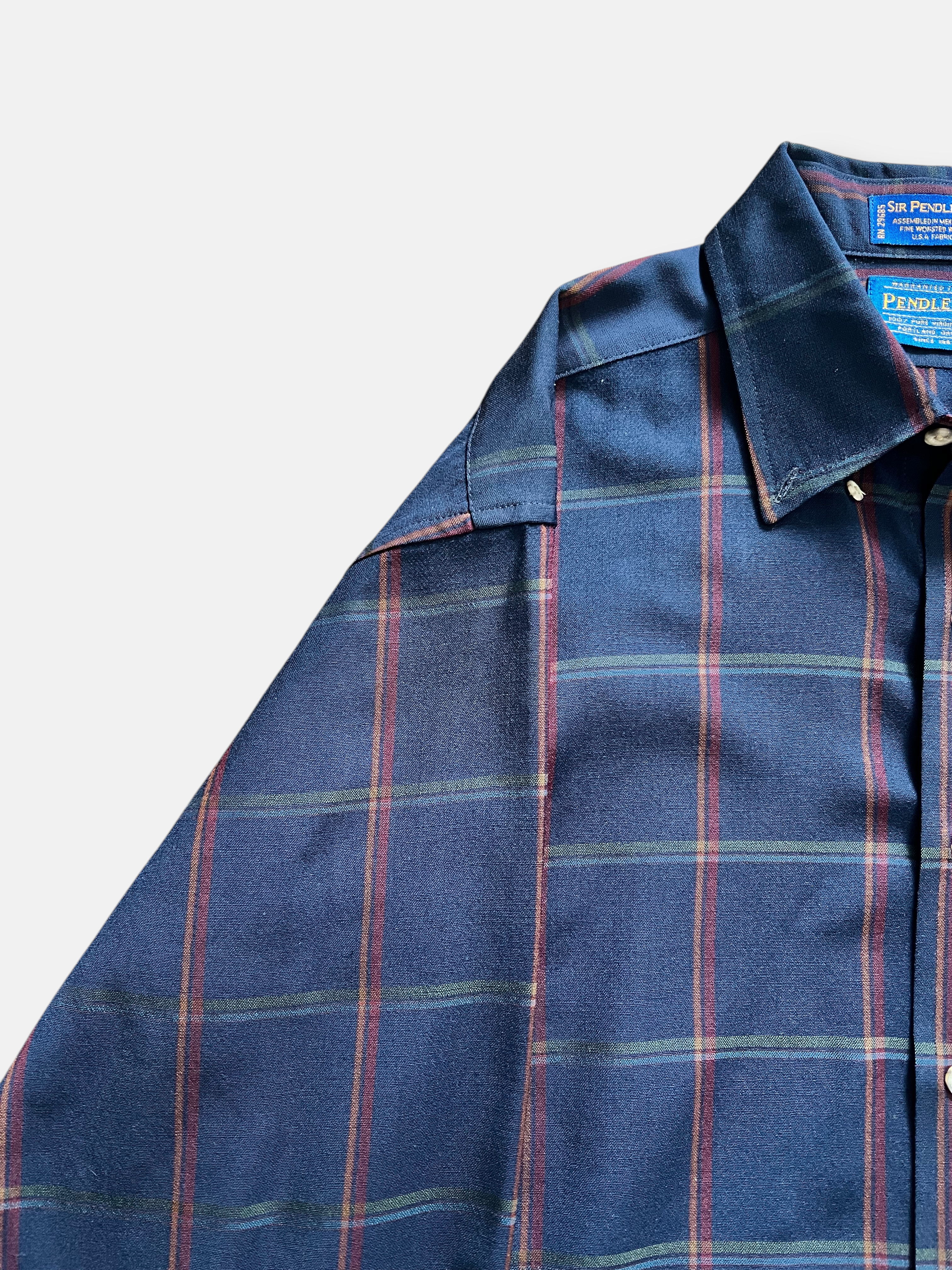 90s Sir Pendleton Plaid Wool Shirt (XL)