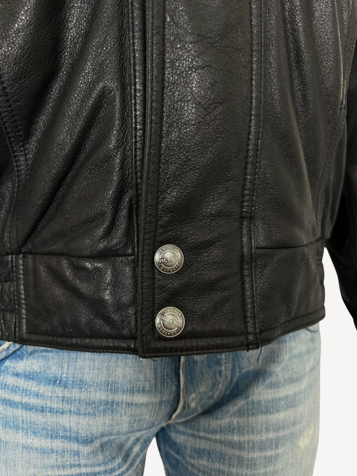 90s Wilson's Biker Bomber Leather Jacket (L)