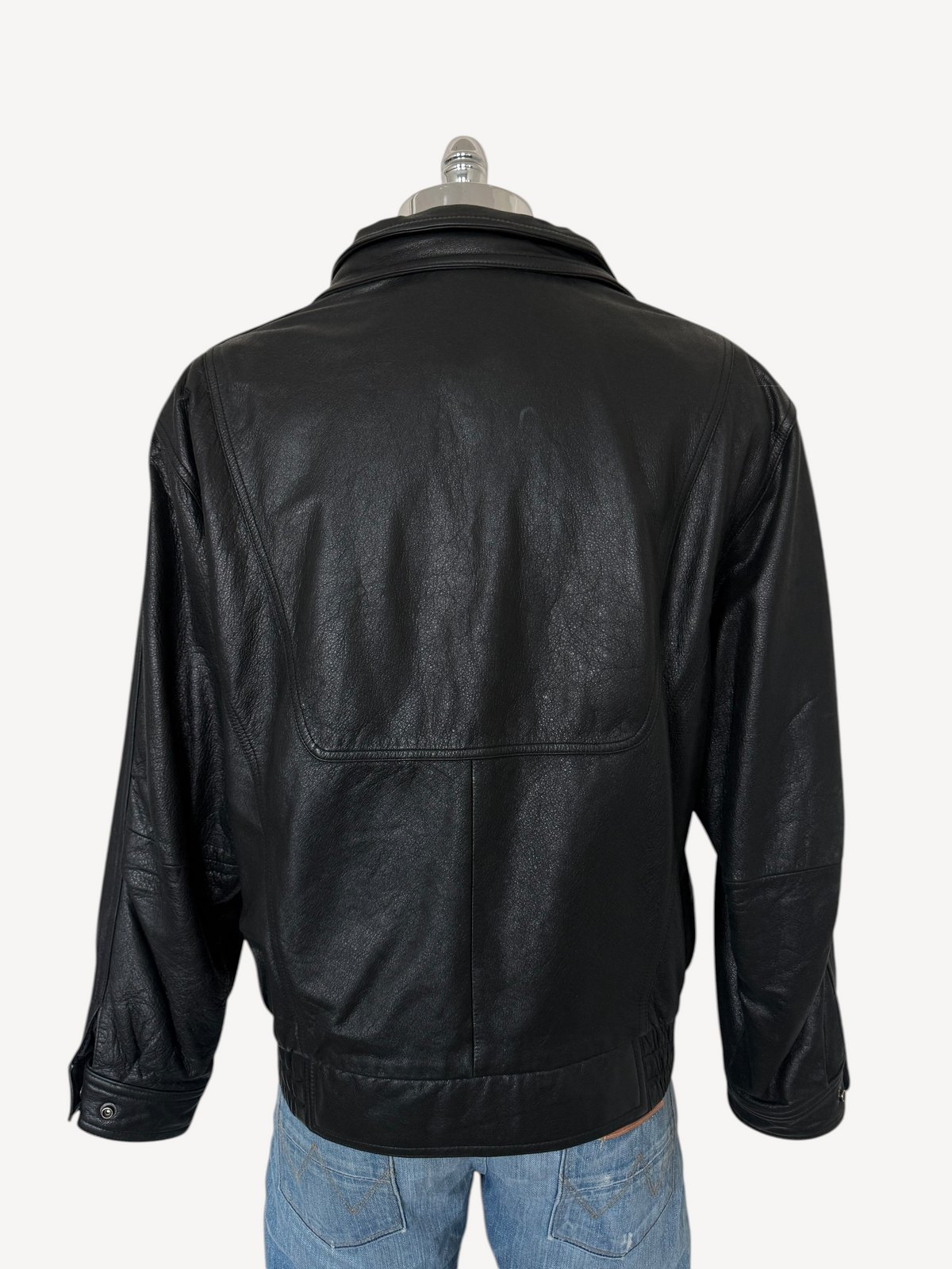 90s Wilson's Biker Bomber Leather Jacket (L)
