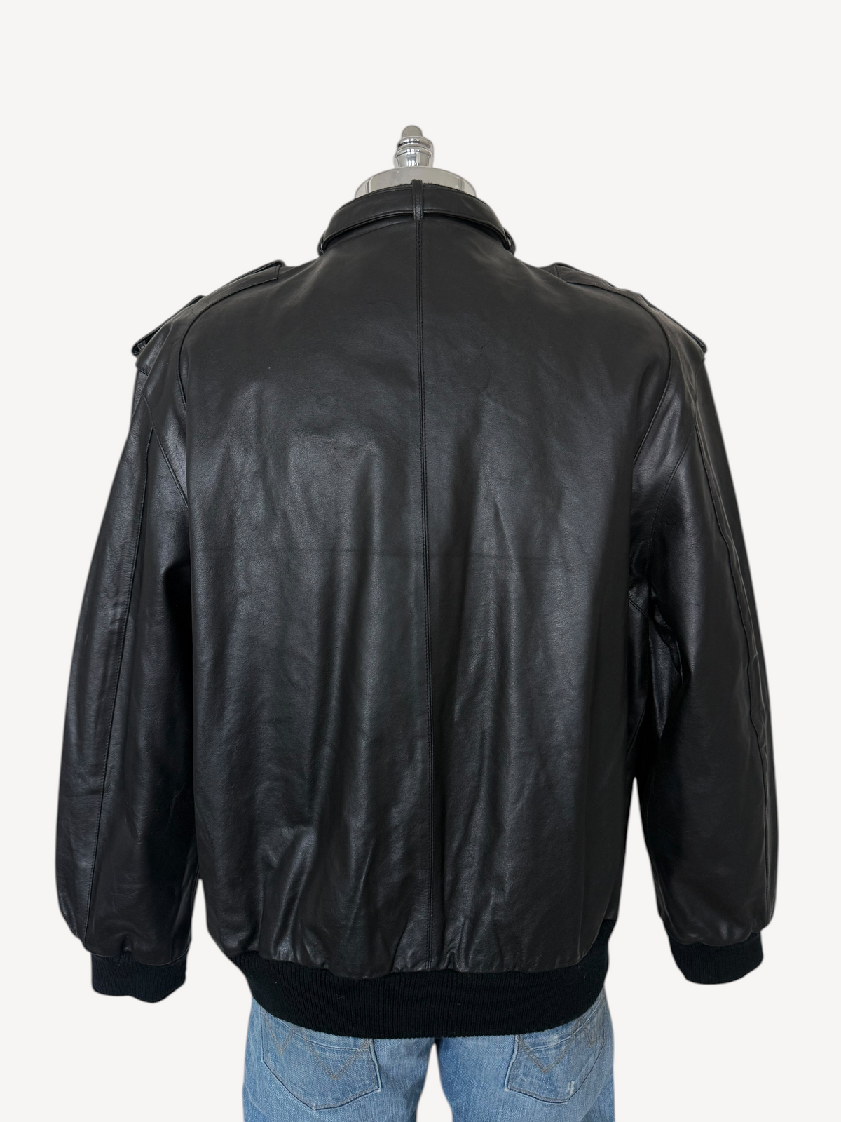 90s Members Only Bomber Leather Jacket (XL)