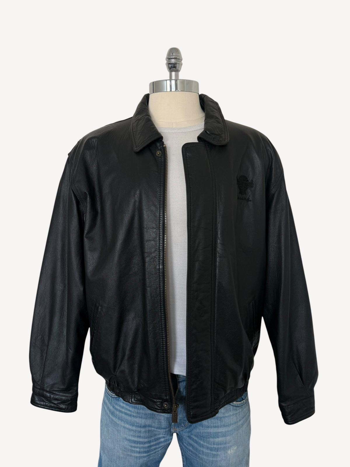 90s Gear for Sports Racing Leather Jacket (L)