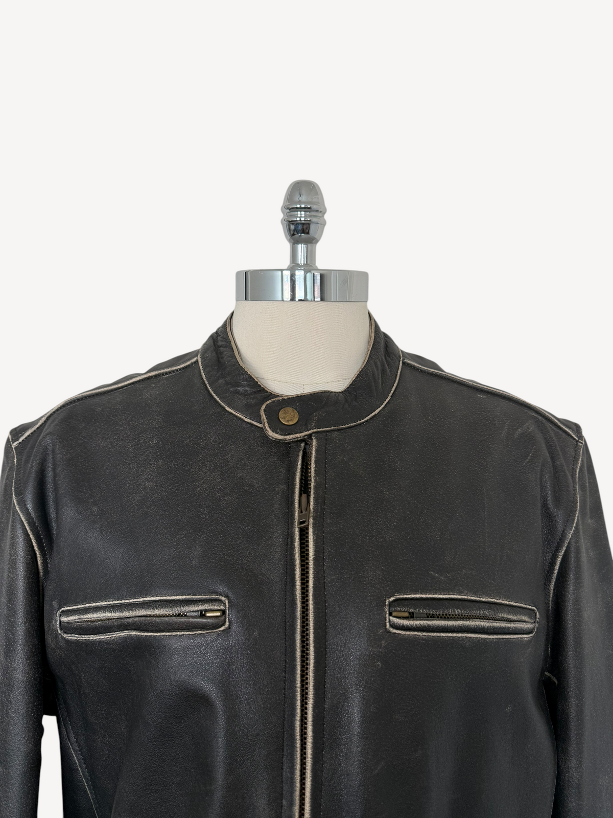 90s River Road Motorcycle Leather Jacket (XL)