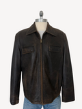 90s Guess Company Brown Leather Jacket (XL)