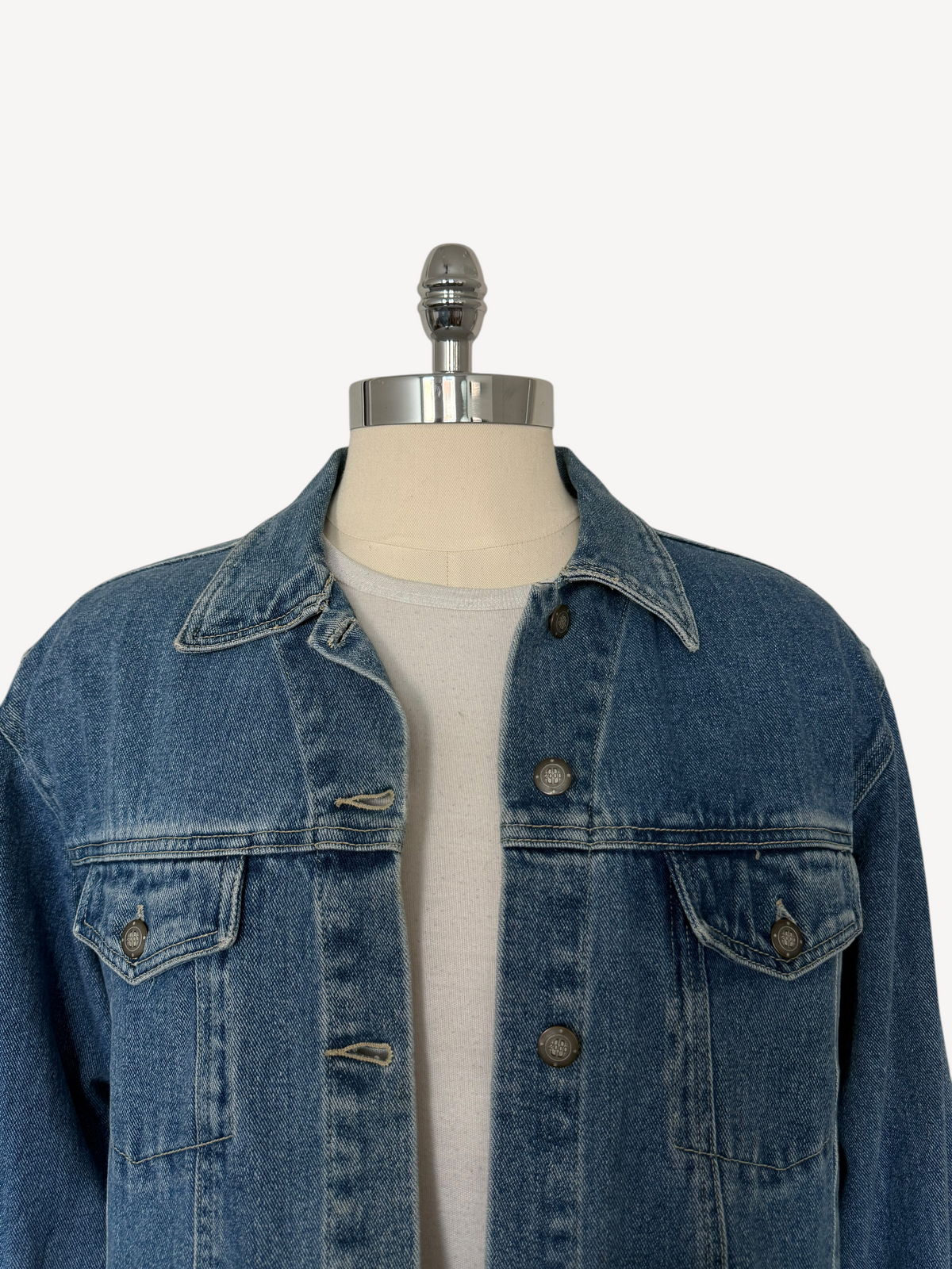 90s Bill Blass Denim Trucker Jacket (L)