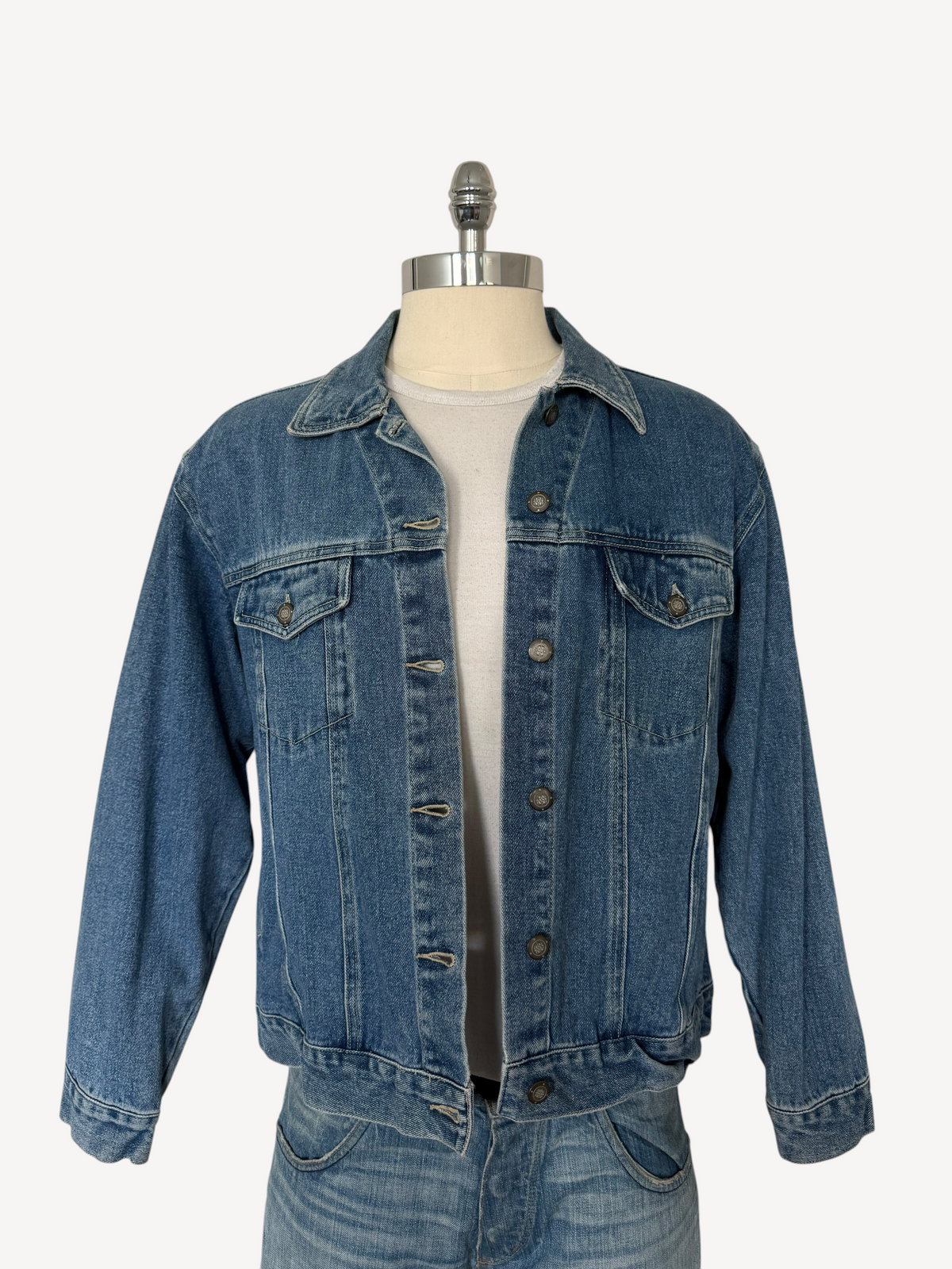 90s Bill Blass Denim Trucker Jacket (L)