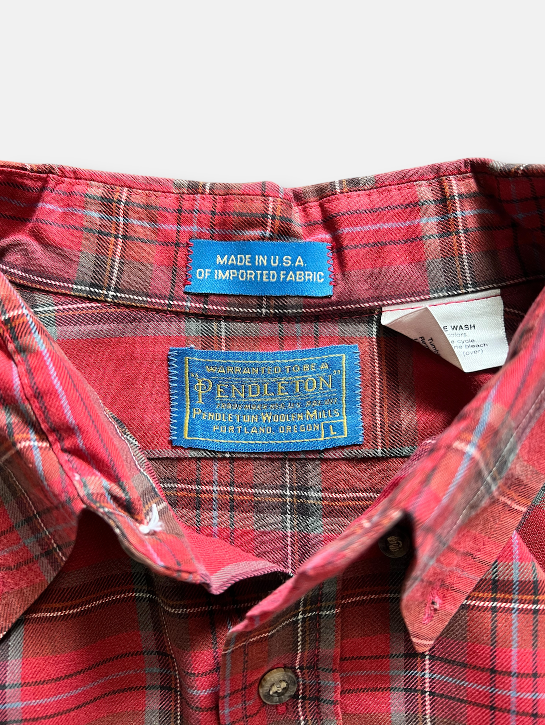 90s Pendleton Plaid Shirt (XL)