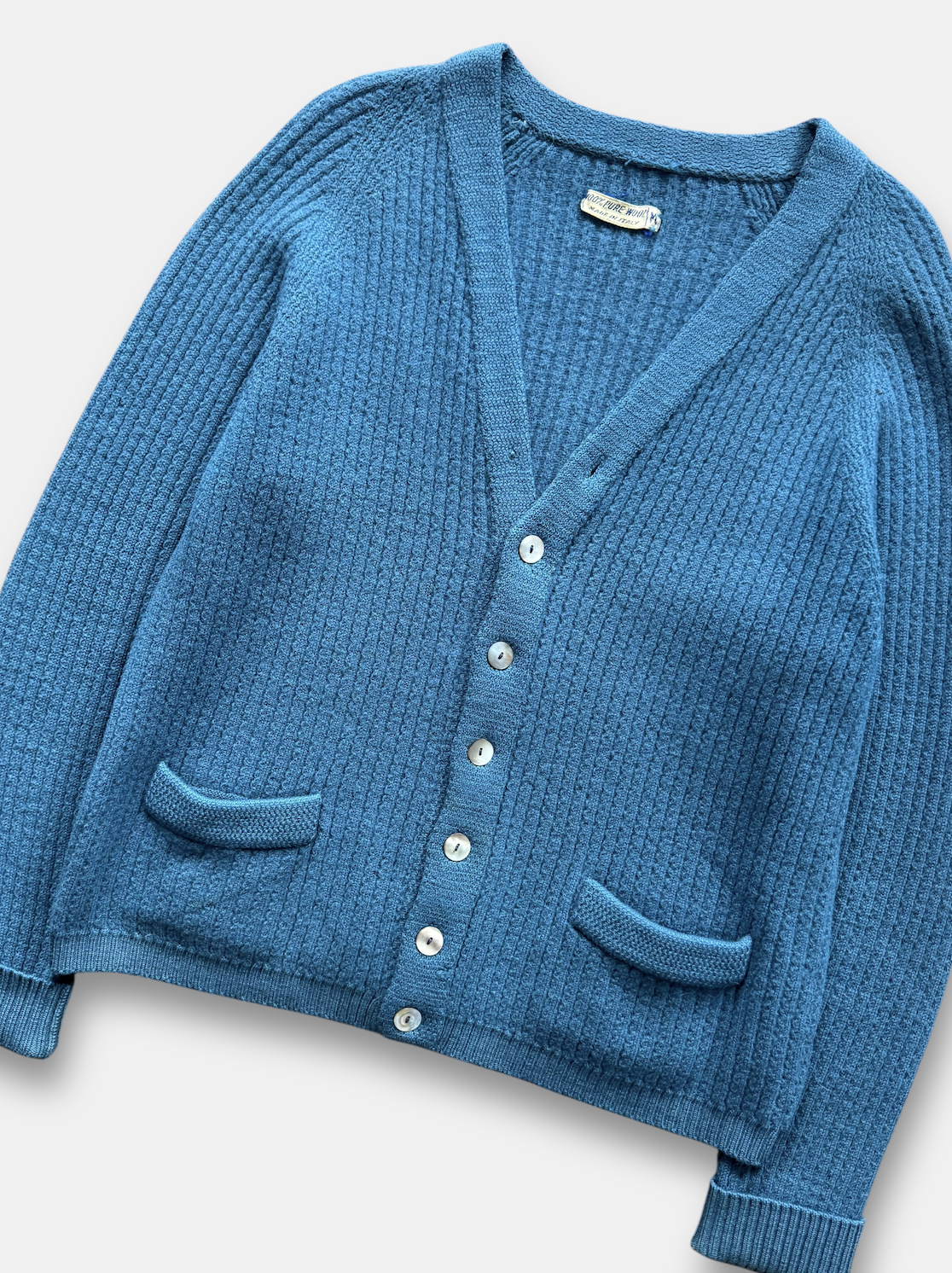 70s Pure Wool Cardigan (M)