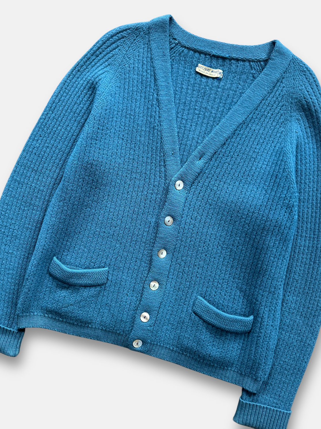 70s Pure Wool Cardigan (M)