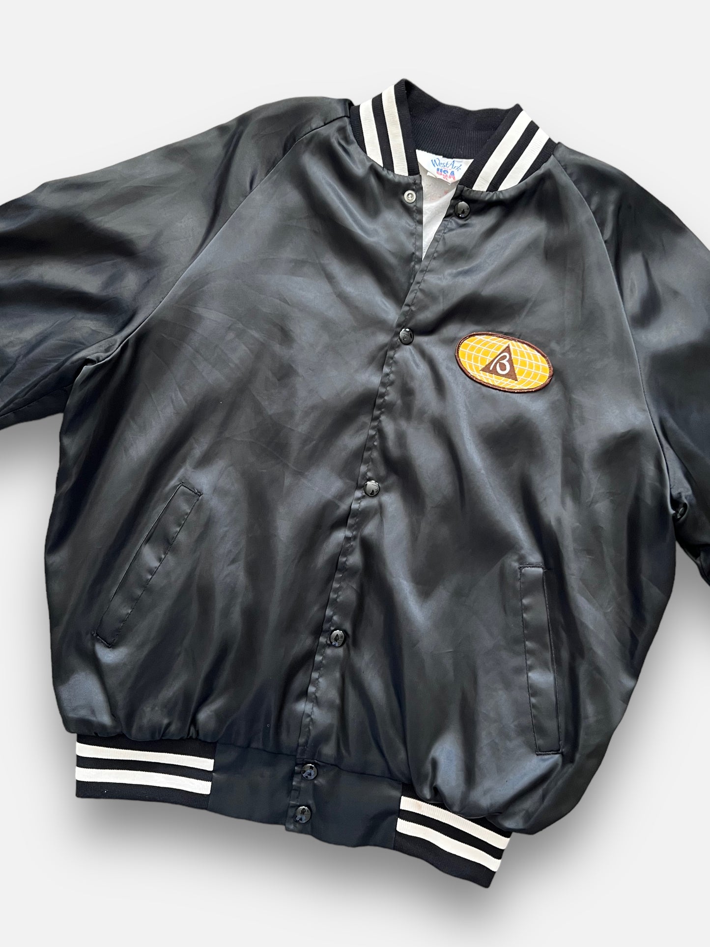 80s Black Nylon Jacket (L)